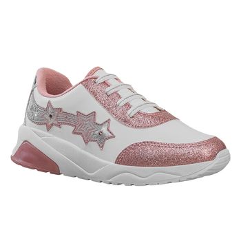 Tenis-Branco-Rosa-e-Prata-Kids-Brilhoso-Star-|-Molekinha-Tamanho--26---Cor--BRANCO-0